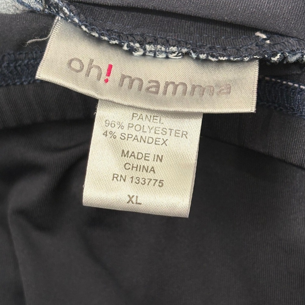 Oh! Mamma Maternity Denim Shorts Dark Wash Cuffed Waist Panel XL - Picture 4 of 4